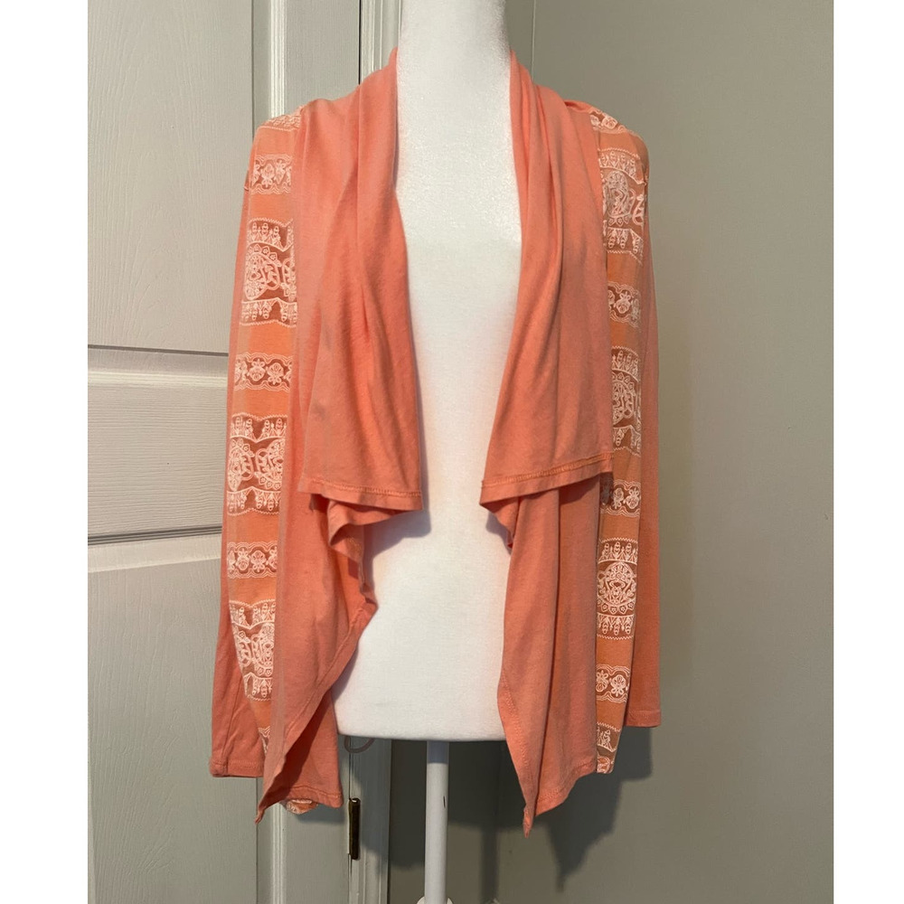 FEMME By Tresics Women's Cardigan Open Waterfall Front Long Sleeve Size Large